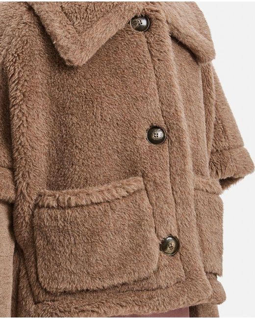 Max Mara Brown Teddy Short-Sleeve Cropped Jacket