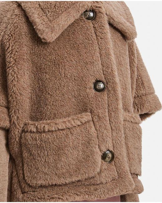 Max Mara Brown Teddy Short-Sleeve Cropped Jacket