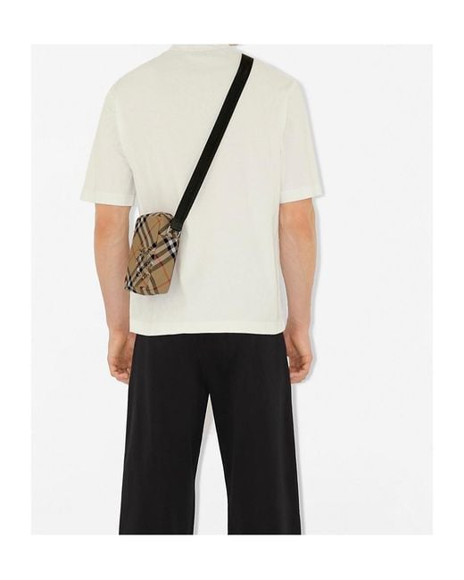Burberry Green Checked Zipped Phone Bag for men