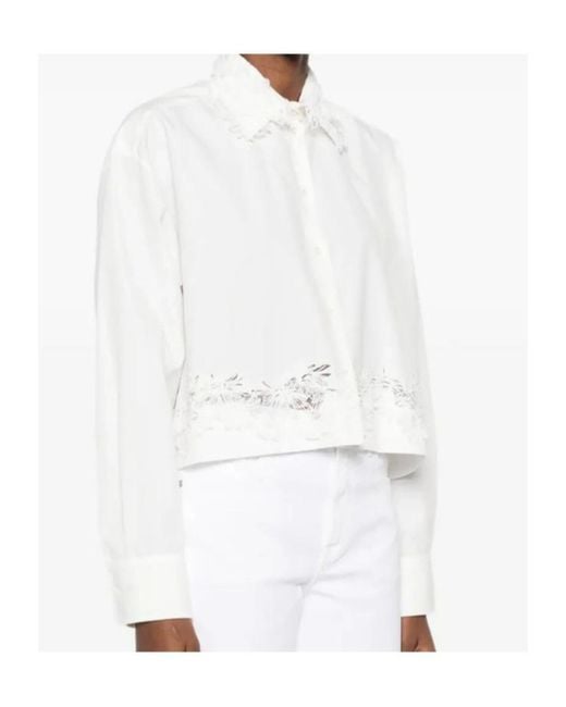 Ermanno Scervino White Lace-Detail Shirt