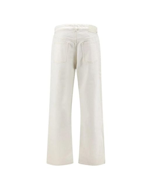 AMI White Belt Loop Jeans for men