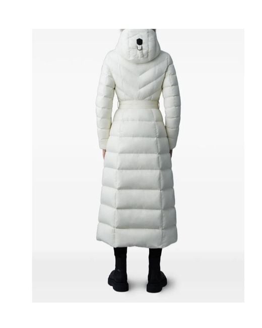Mackage White Canila-R Hooded Belted Jacket