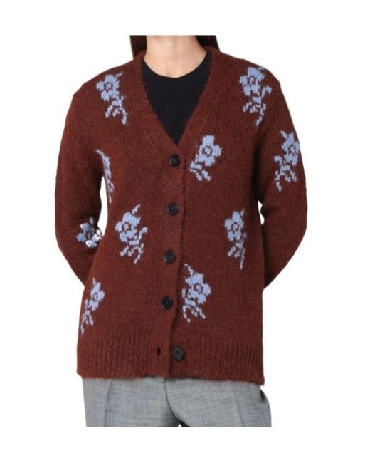 Jil Sander Red Long-Sleeved Cardigan