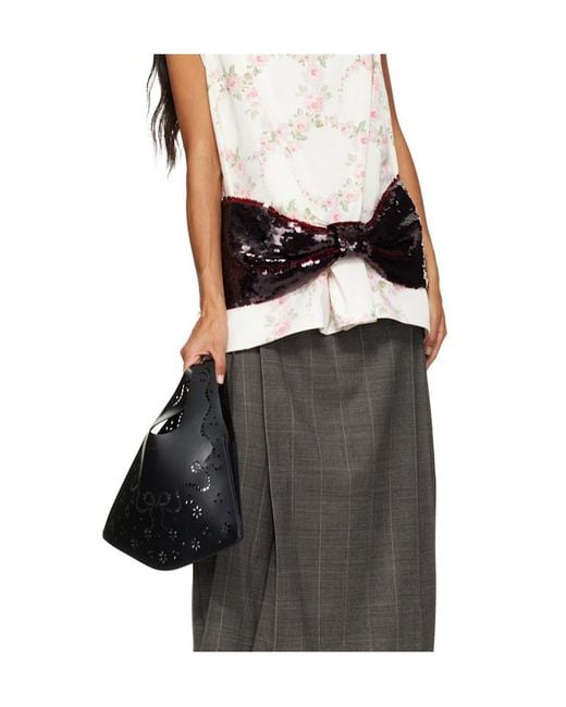Simone Rocha Black Mini Laser-Cut Tote Bag