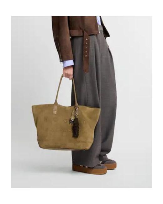 Hogan Natural Address Logo-Embossed Tote Bag