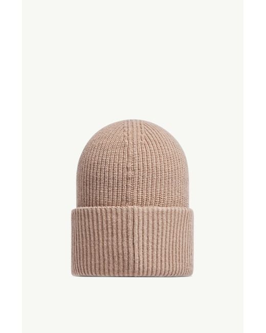 Moncler Natural Logo Patch Beanie