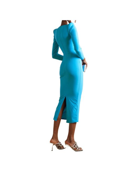Alex Perry Blue Leopard-Print Bustier Dress