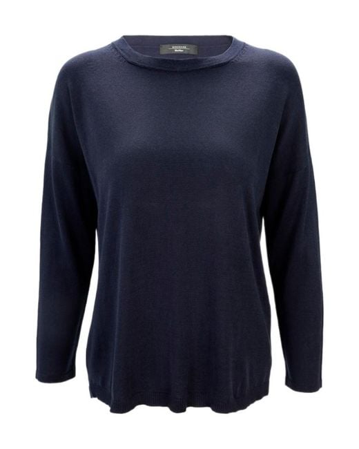 Weekend by Maxmara Blue Round-Neck Long-Sleeved Pullover