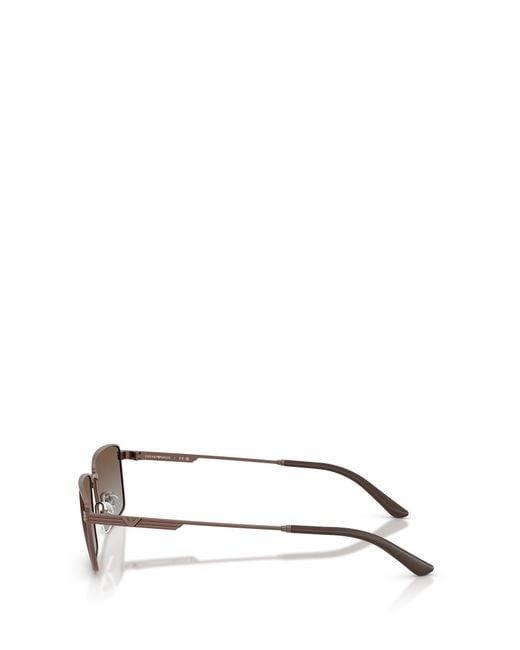 Emporio Armani White Rectangle-Frame Sunglasses for men