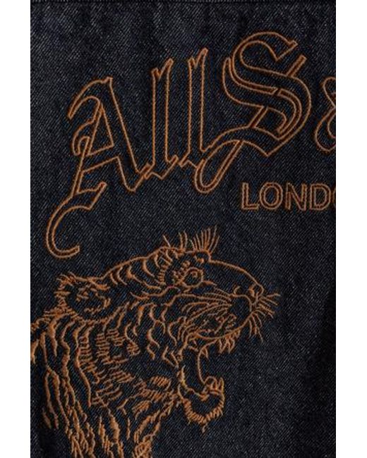 AllSaints Blue Button Denim Jacket for men