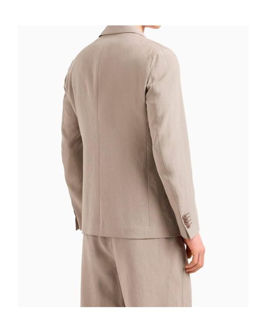 Giorgio Armani Gray Linen Blazer for men