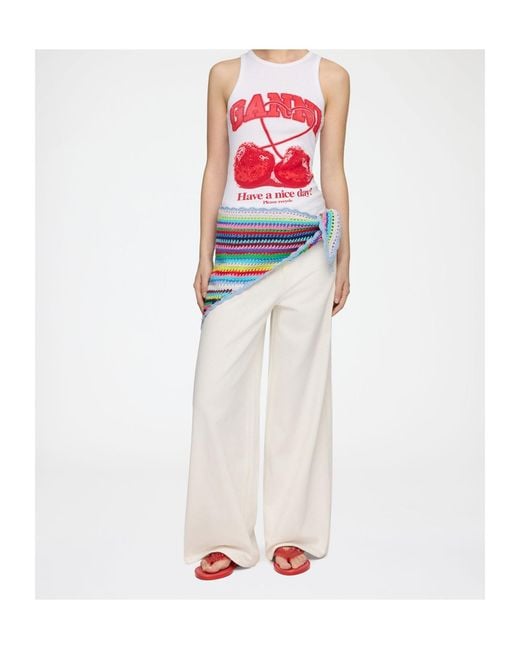 Ganni White Scarf
