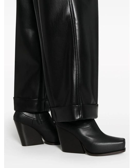 Philosophy Di Lorenzo Serafini Black High-Waist Leather Pants