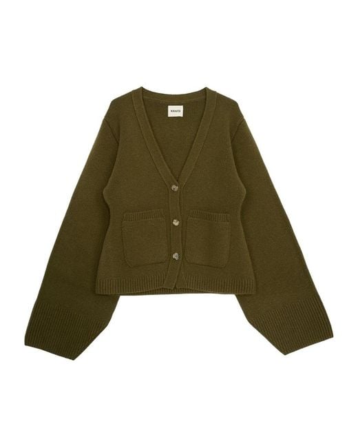 Khaite Green Long Sleeve Cardigan
