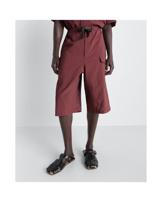 Lemaire Red Cargo Easy Shorts for men