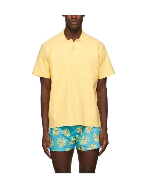 Jacquemus Yellow Logo Polo Shirt for men