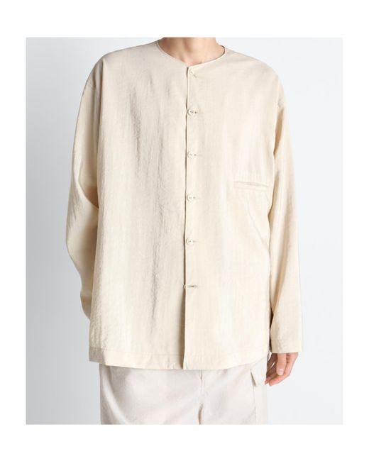 Lemaire Natural Button-Up Long-Sleeved Shirt for men