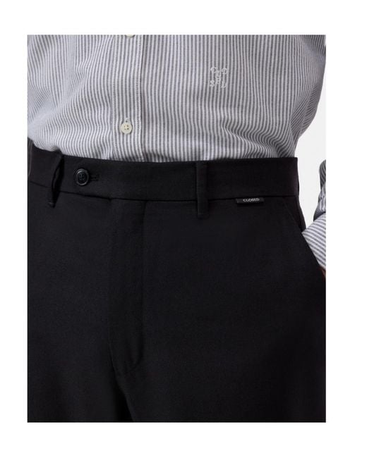 Closed Black Relaxed Pants for men