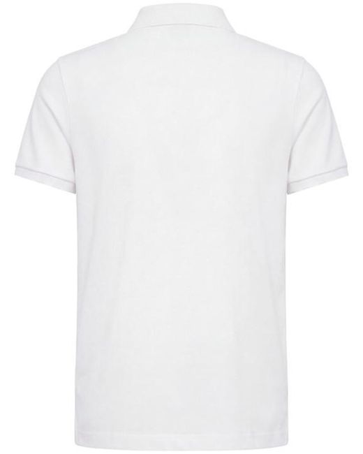 Moncler White Logo Patch Cotton Polo Shirt for men