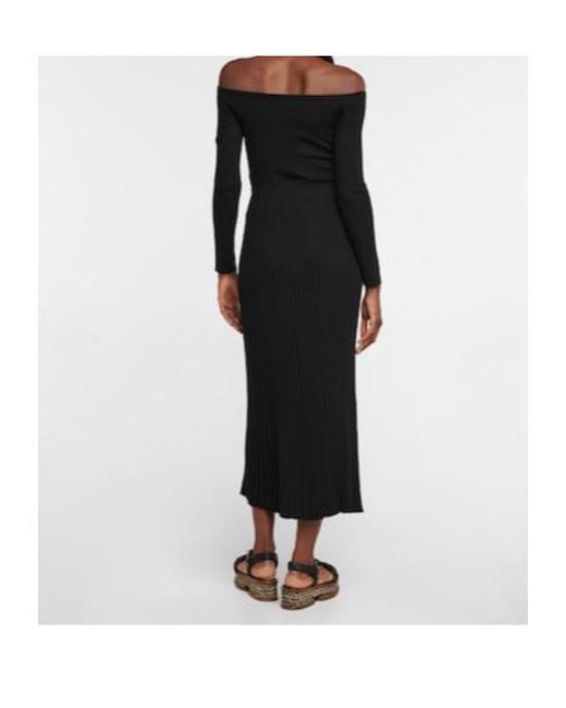 Gabriela Hearst Black Knitted Midi Skirt