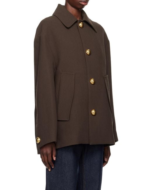 AMI Brown Ami Long Sleeved Straight Hem Jacket
