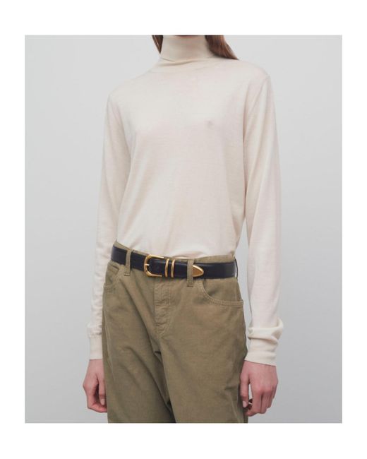 The Row White Heva Turtleneck Jumper