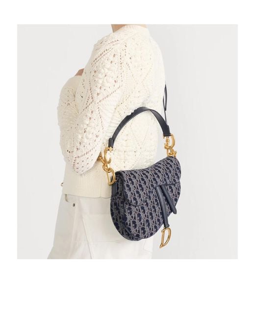 Dior Blue Saddle Bag With Strap
