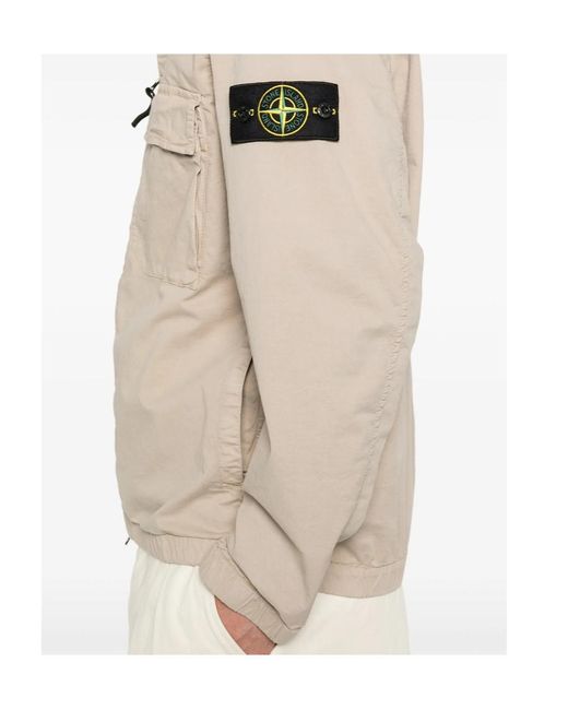 Stone Island Natural Logo Patch Hooded Jacket for men