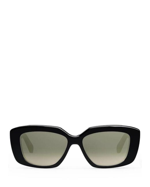 Céline White Triomphe Rectangle-Frame Sunglasses