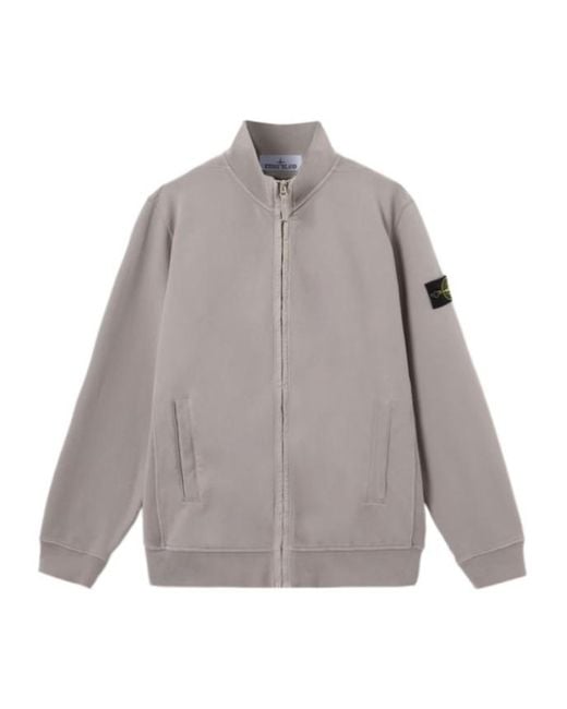 Stone Island Gray Regular-Fit Track Jacket With Ribbed Inserts for men