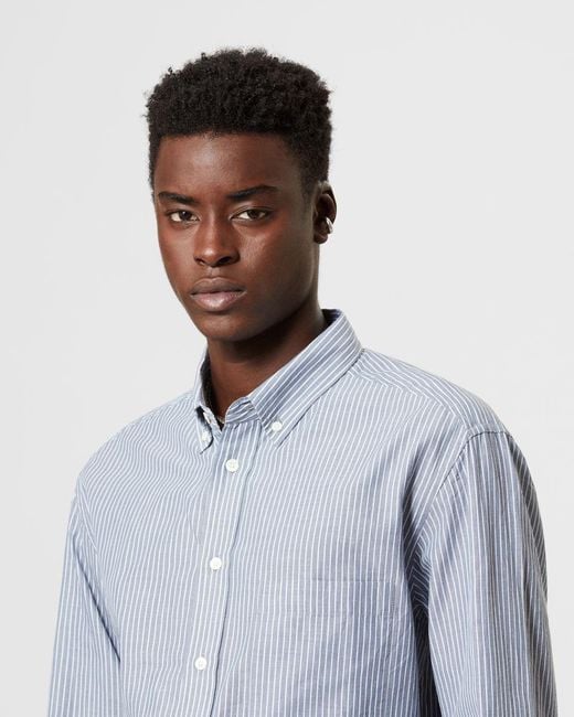 Isabel Marant Blue Striped Button-Up Shirt for men