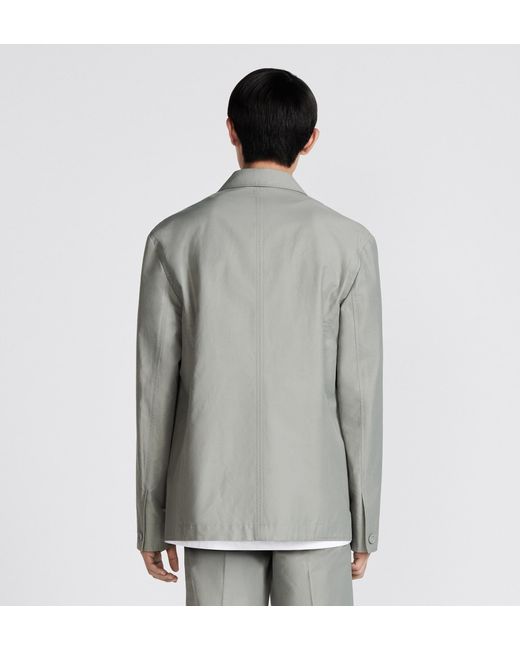 Dior Gray Homme Collared Button-Up Work Jacket for men