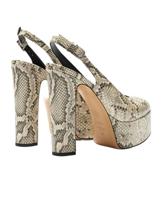 Casadei Metallic Patty Platform Basilisco Sandal