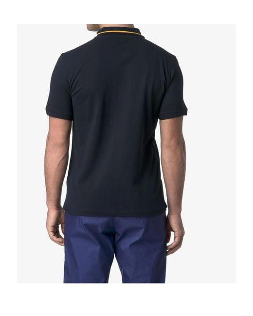 K-Way Blue Logo Patch Short-Sleeved Polo Shirt for men