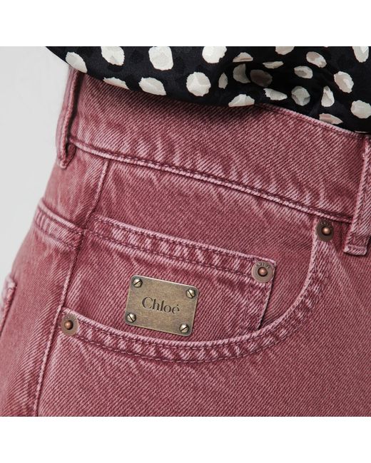 Chloé Red Chloé Dp 30 High-Rise Straight Jeans