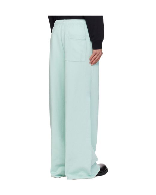 MM6 by Maison Margiela Blue Embroidered Logo Sweatpants for men