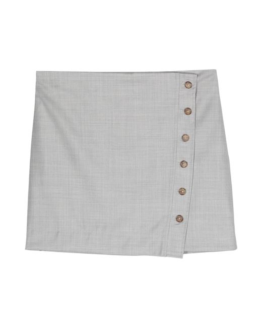 Loulou de Saison Gray Mahaz Virgin Wool Mini Skirt