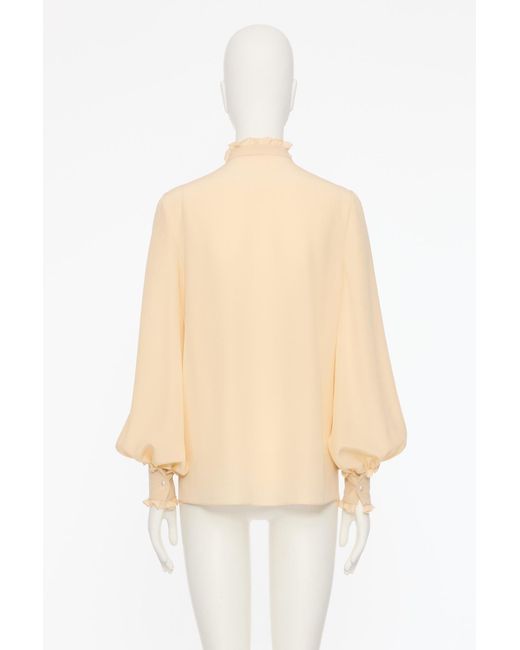 Valentino White Ruffled Button-Up Shirt
