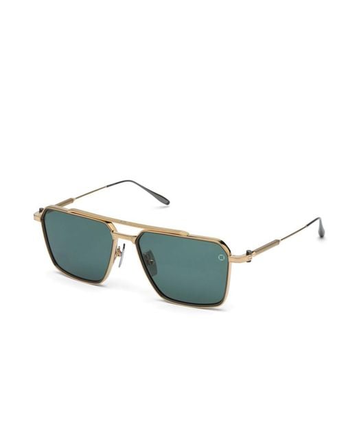 Akoni Green Square-Frame Sunglasses for men