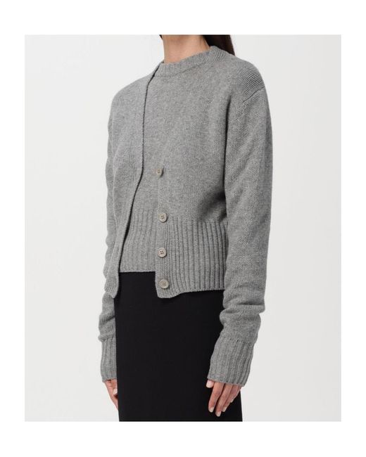 Fabiana Filippi Gray V-Neck Knitted Cardigan