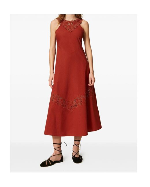 Twinset Poplin Embroidered Dress