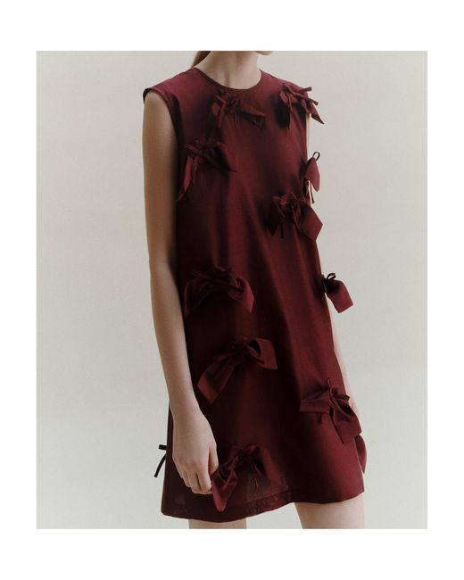 Marella Purple Bow-Detail Sleeveless Dress