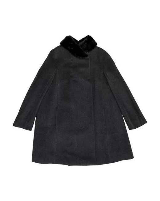 Max Mara Black Fur Collar Coat