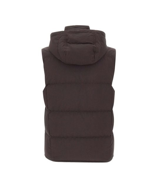 Eleventy Brown Hooded Vest for men