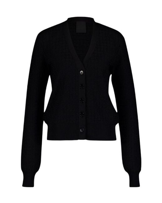 Givenchy Black 4G Jacquard Knitted Cardigan