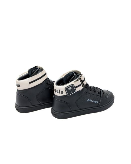 Palm Angels Black Logo-Patch High-Top Sneakers for men