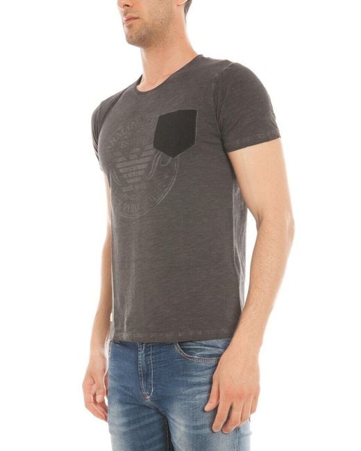 Armani Jeans Gray Logo Details T-Shirt for men