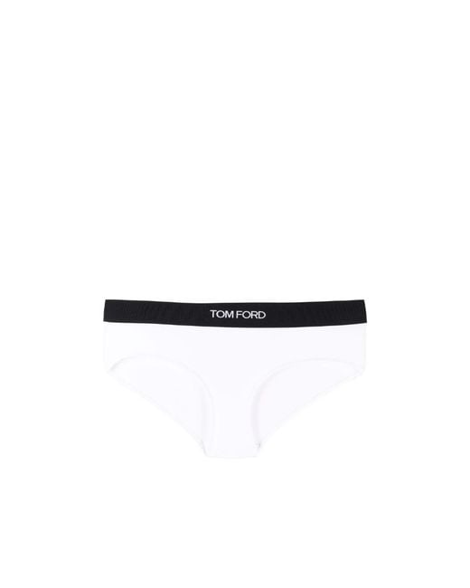 Tom Ford White Signature Logo Waistband Briefs