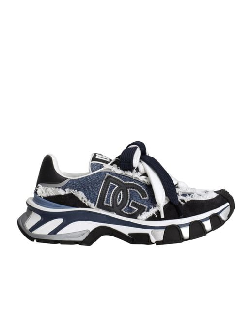 Dolce & Gabbana Blue Dg Country Road Denim Sneakers