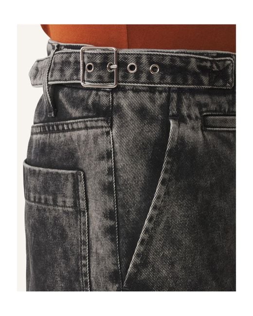 Lanvin Gray Belted Wide-Leg Jeans for men